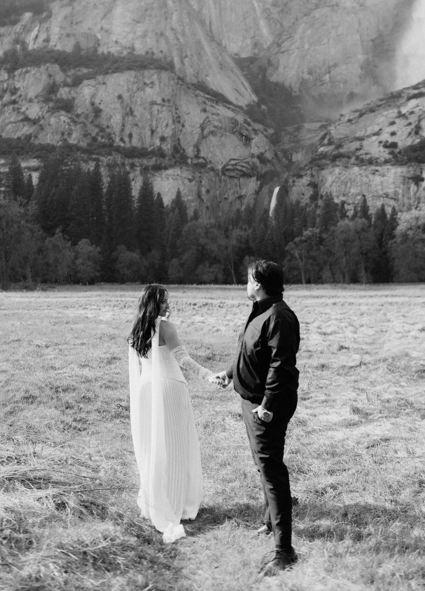 Black and white portrait of the couple
